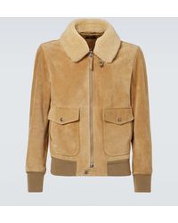 Tom Ford - Blouson Aus Veloursleder Mit Shearling - Lyst
