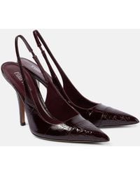Paris Texas - Miranda 105 Croc-Effect Leather Slingback Pumps - Lyst