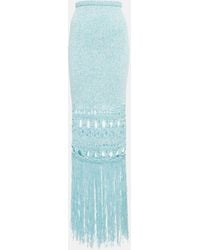 Christopher Esber Fringe-trimmed Maxi Skirt - Blue