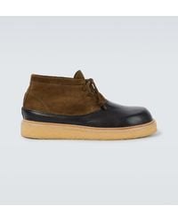 Marni - Patchy Suede Combat Boots - Lyst