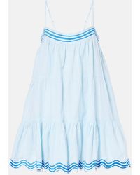 Juliet Dunn - Embroidered Cotton And Linen Minidress - Lyst