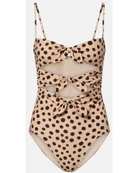 Valentino - Polka-Dot Cutout Swimsuit - Lyst