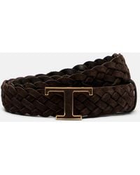 Tod's - T Timeless Braided Suede Belt - Lyst