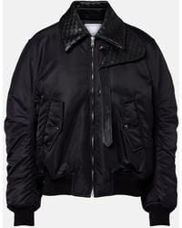 Bottega Veneta - Intrecciato Leather-Trimmed Blouson Jacket - Lyst