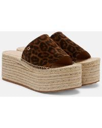 Gianvito Rossi - Leopard-Print Suede Espadrille Sandals - Lyst