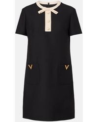 Valentino - Crepe Couture Vgold Minidress - Lyst