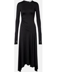 Victoria Beckham - Gathered Asymmetric Midi Dress - Lyst