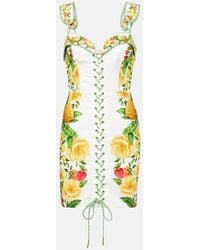 FARM Rio - Vestido Corto En Mezcla De Lino Floral - Lyst