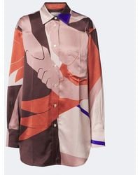 Victoria Beckham - Printed Crepe Satin Shirt - Lyst