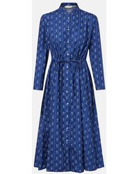 Tory Burch - Printed Cotton Shirt Dress - Lyst