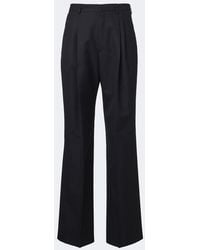 Dries Van Noten - Herringbone Pleated Wool Wide-Leg Pants - Lyst