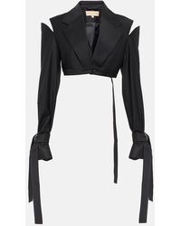 AYA MUSE - Xylo Cutout Cropped Wool-Blend Blazer - Lyst