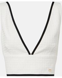 Valentino - Cotton Tweed Crop Top - Lyst