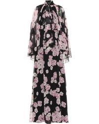 Giambattista Valli Floral-printed Silk Maxi Dress - Black