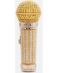 Judith Leiber - Microphone Small Crystal-Embellished Clutch - Lyst