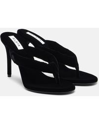 Alaïa - 90 Velvet Thong Sandals - Lyst