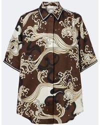 ALÉMAIS - Otis Printed Oversized Linen Shirt - Lyst