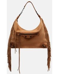 Balenciaga - Le City Medium Suede Shoulder Bag - Lyst