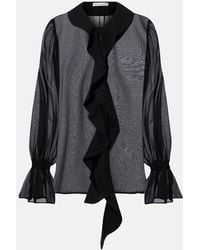 Nina Ricci - Ruffled Sheer Silk Blouse - Lyst