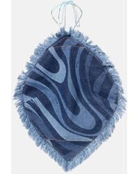 PUCCI - Top Marmo De Denim Con Cuello Halter - Lyst
