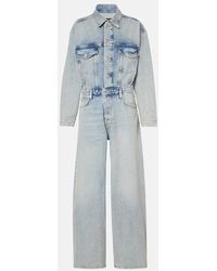 7 For All Mankind - Wide-Leg Denim Jumpsuit - Lyst