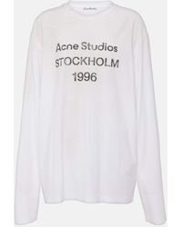 Acne Studios - T-Shirt Con Effetto Vissuto E Logo - Lyst