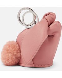 Loewe Schluesselanhaenger Bunny aus Leder - Pink
