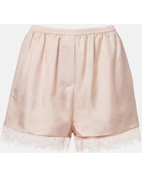 Rohe - Lace-Trimmed Silk Shorts - Lyst