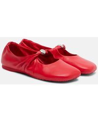 Loewe - Pebble Soft Leather Mary Jane Flats - Lyst