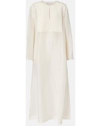 Tory Burch - Pleated Linen And Silk Kaftan - Lyst