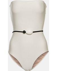 Adriana Degreas - Deco Strapless Embellished Swimsuit - Lyst