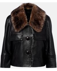 Chloé - Shearling-Trimmed Leather Jacket - Lyst
