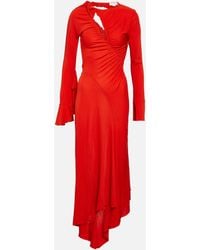 Victoria Beckham - Asymmetric Cut-out Midi Dress - Lyst