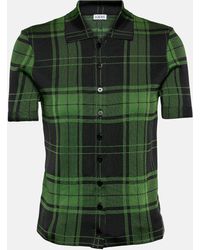 Loewe - Checked Silk-blend Polo Shirt - Lyst