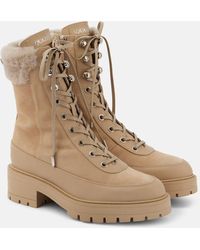 Aquazzura - Schnuerstiefel Very Cortina Mit Shearling - Lyst