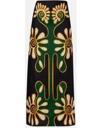 Cala De La Cruz - Celina Printed Linen Midi Skirt - Lyst