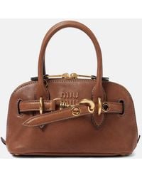 Miu Miu - Aventure Mini Leather Tote Bag - Lyst