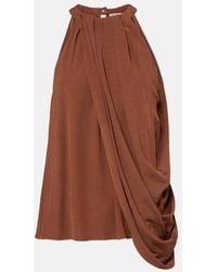 JW Anderson - Draped Halterneck Crepe Top - Lyst