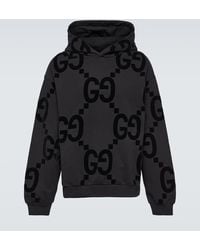 Gucci - Pullover Aus Baumwollfleece Mit Geflocktem GG Print - Lyst