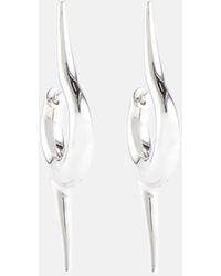Balenciaga Ohrringe Force Double Spike aus Sterlingsilber - Weiß