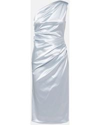 Dolce & Gabbana - Ruched One-Shoulder Satin Cocktail Dress - Lyst