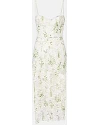 Monique Lhuillier - Floral Lace Corset Dress - Lyst