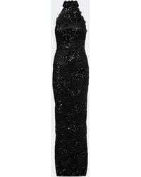 Rebecca Vallance - Beau Sequined Halterneck Gown - Lyst