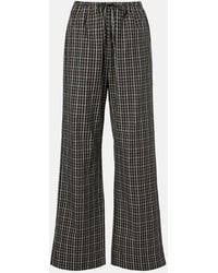 Rohe - Checked Cotton Wide-Leg Pants - Lyst