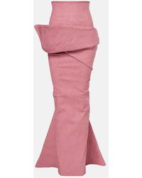 Rick Owens - Falda Larga Drapeada De Mezcla De Algodon - Lyst