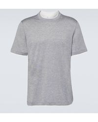 Brunello Cucinelli - Silk And Cotton T-shirt - Lyst