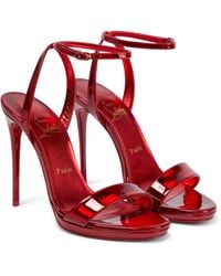 Christian Louboutin Loubi Queen 120 Leather Sandals - Red