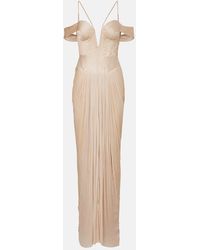 Maria Lucia Hohan - Camilla Metallic Silk Tulle Bustier Gown - Lyst