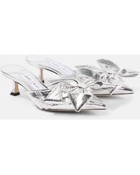 Jimmy Choo - Staz 50 Metallic Leather Mules - Lyst