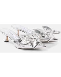 Jimmy Choo - Staz 50 Metallic Leather Mules - Lyst